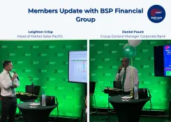 L-R: Leighton Crisp (Head of Market Sales Pacific), Daniel Faunt (Group GM - Corporate Bank) 